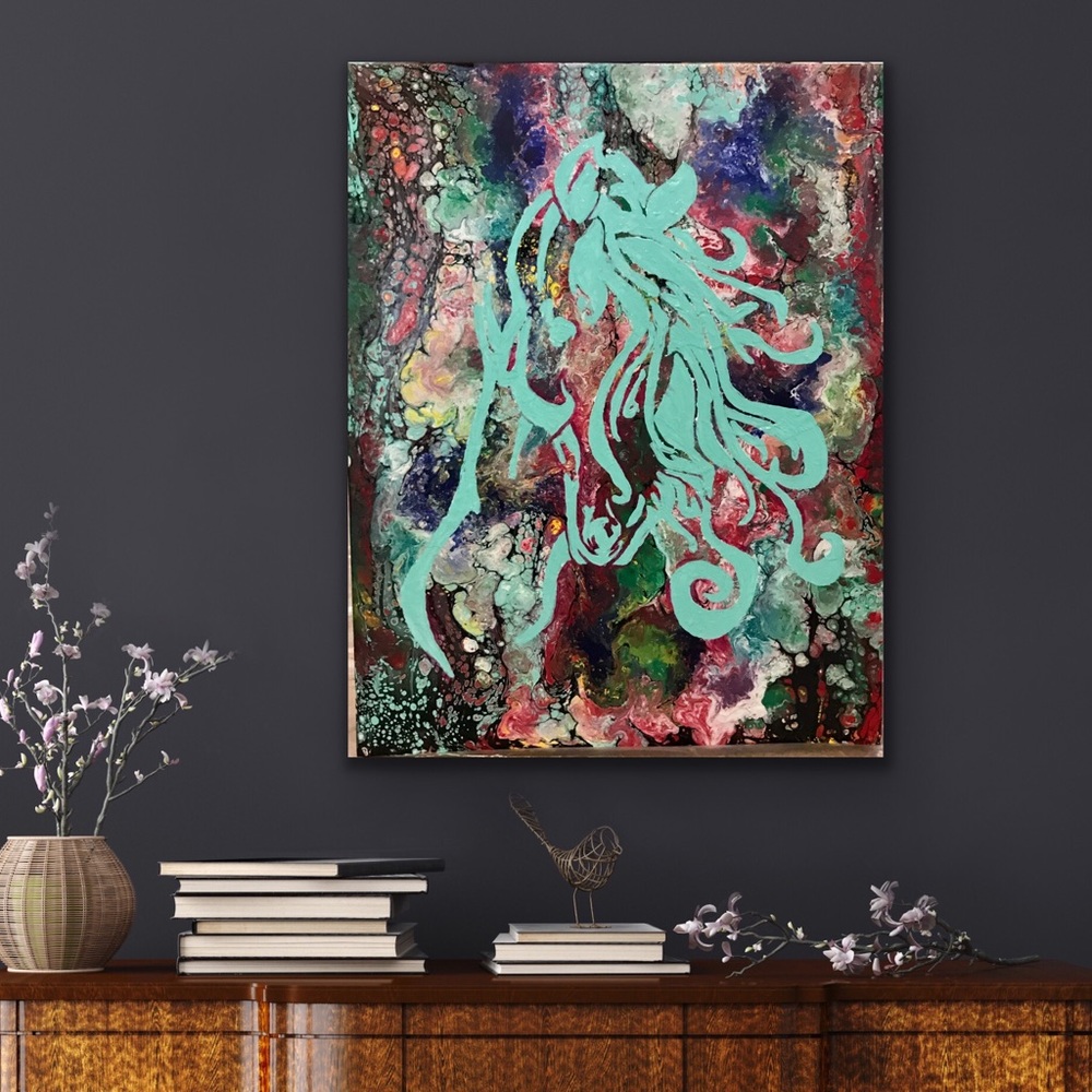 11x14 fluid art acrylic painting.